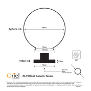 GALACTIC 40 - 40cm IP44 Outdoor Acrylic Post Top