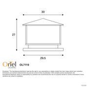 CORTEZ Black - 240v Outdoor Pillar Mount 30x30cm
