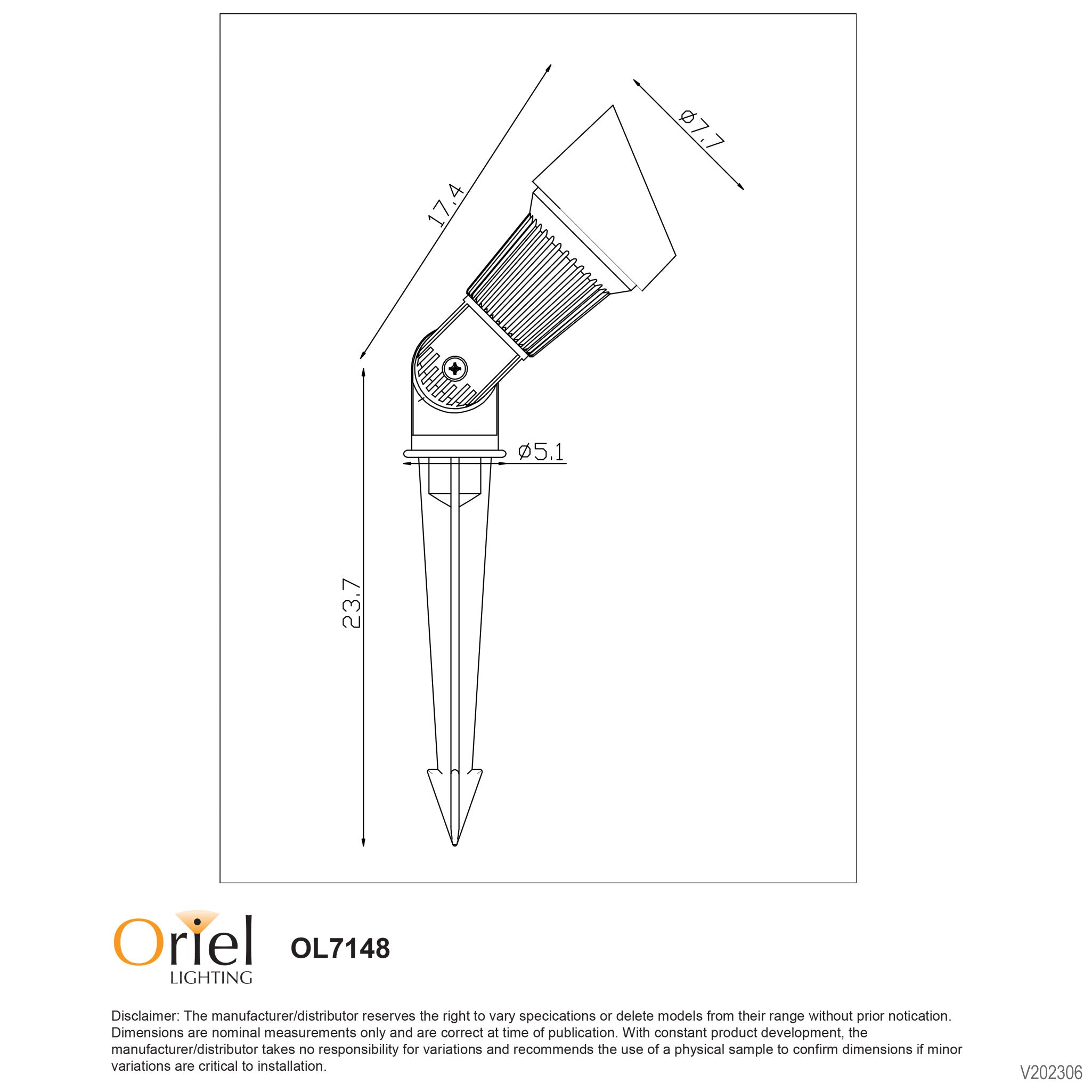 THAX SPIKE Black - 12v MR16 DIY Hooded Garden Spike