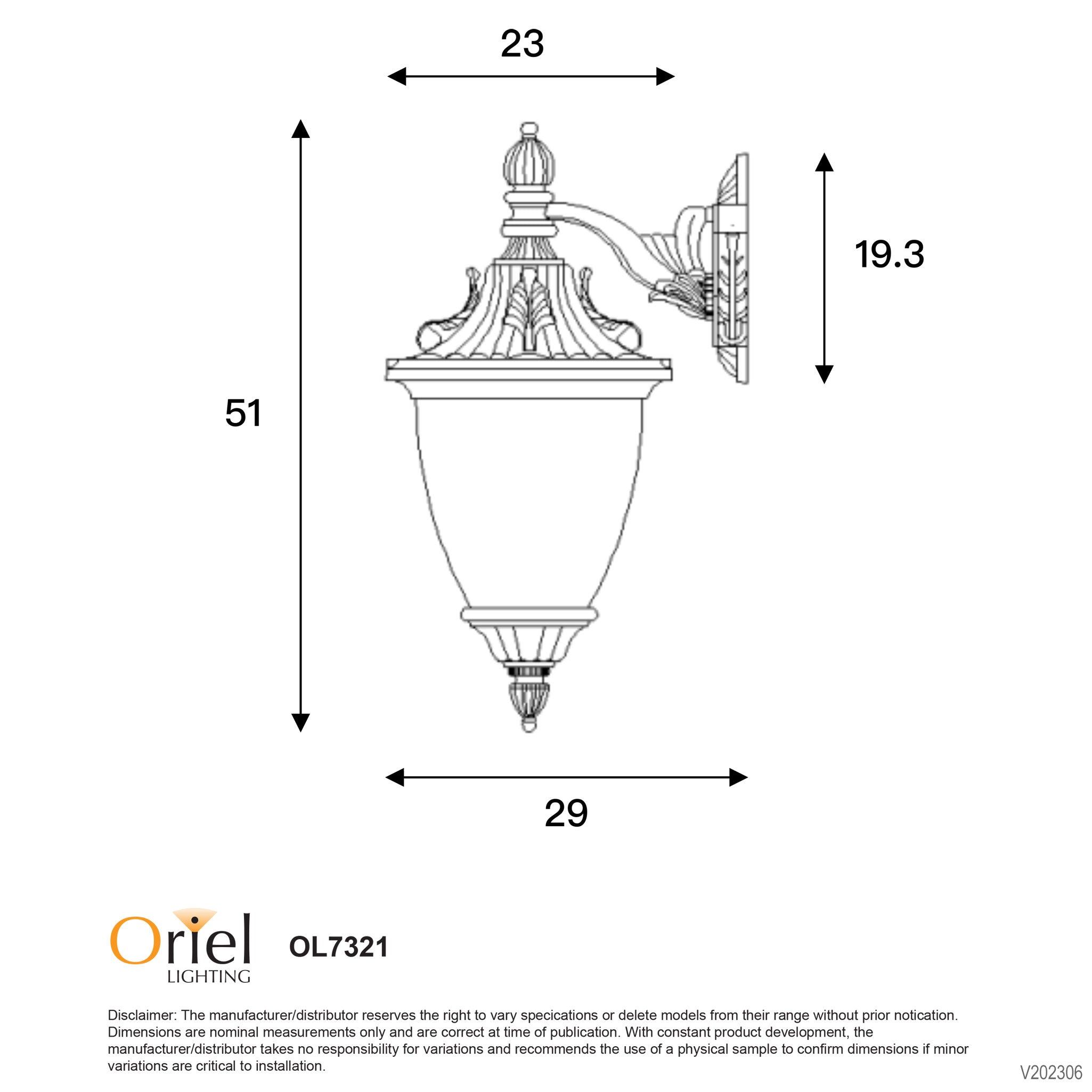 NEWARK DOWN - Traditional Outdoor Wall Light