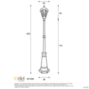 NEWARK TOP and POST - Traditional Outdoor 220cm Post Light