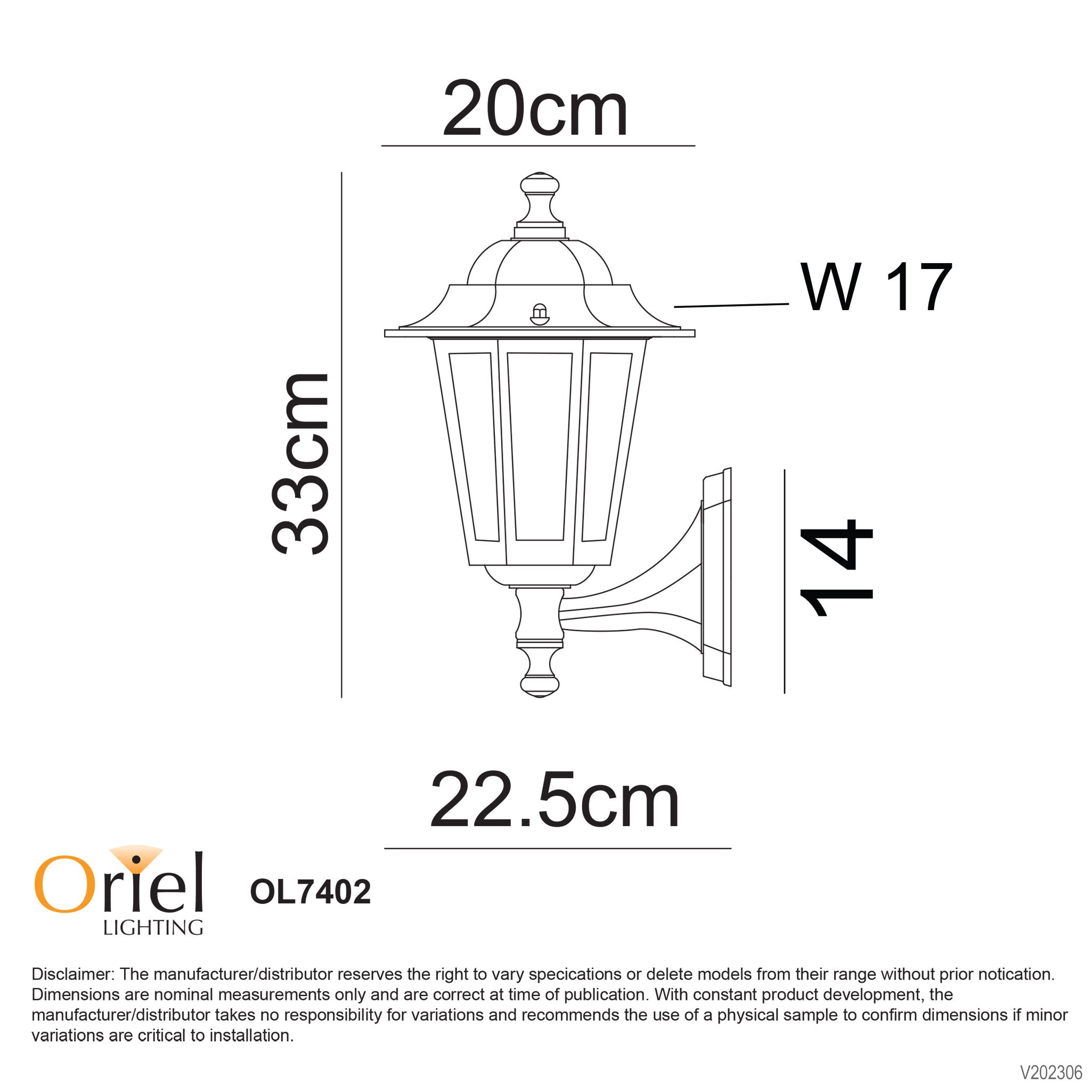 ASCOT UP WHITE - Traditional Outdoor Wall Light