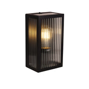 CHICAGO 1 LIGHT - Clear Ribbed Glass Decorative Outdoor Wall Light