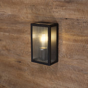 CHICAGO 1 LIGHT - Clear Ribbed Glass Decorative Outdoor Wall Light