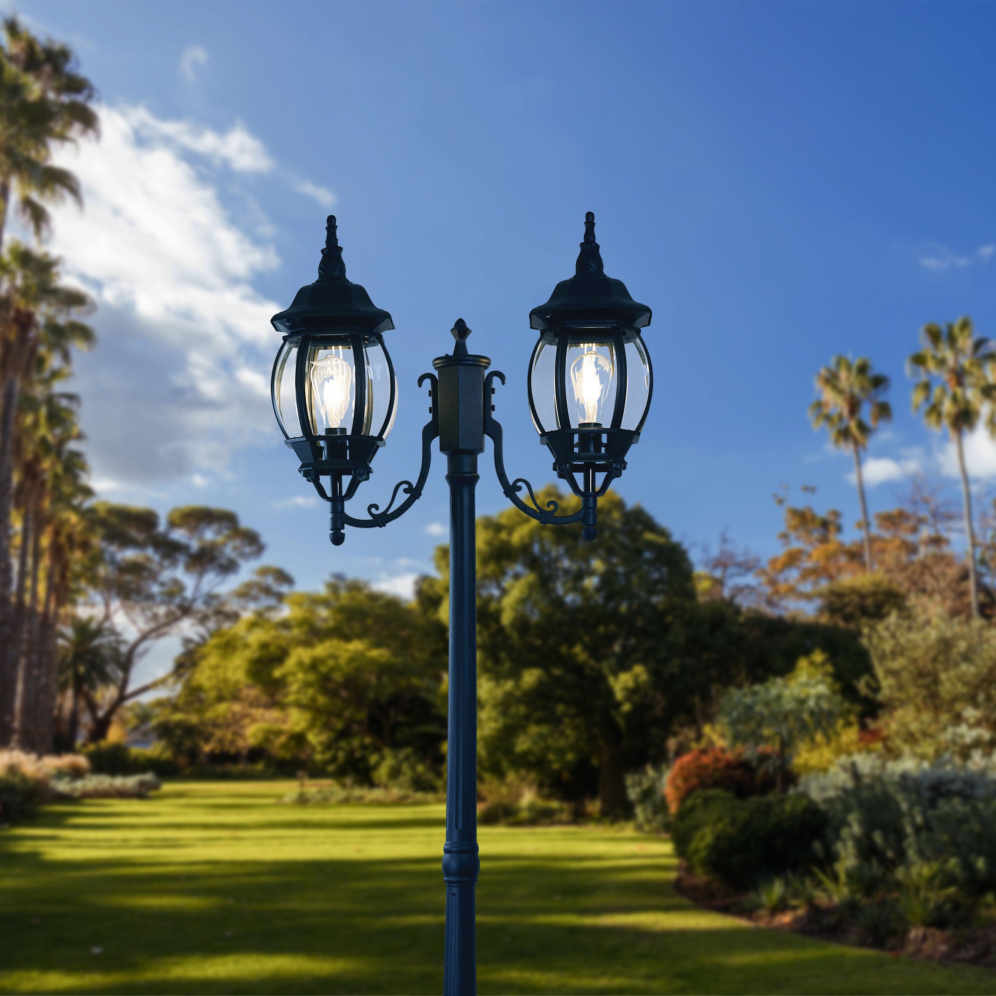 HIGHGATE TWIN BLACK - Tradtional Outdoor Post Light