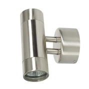 COMMA 2 LIGHT Brushed Chrome - 240V Outdoor Up-Down Wall Light Brushed Chrome
