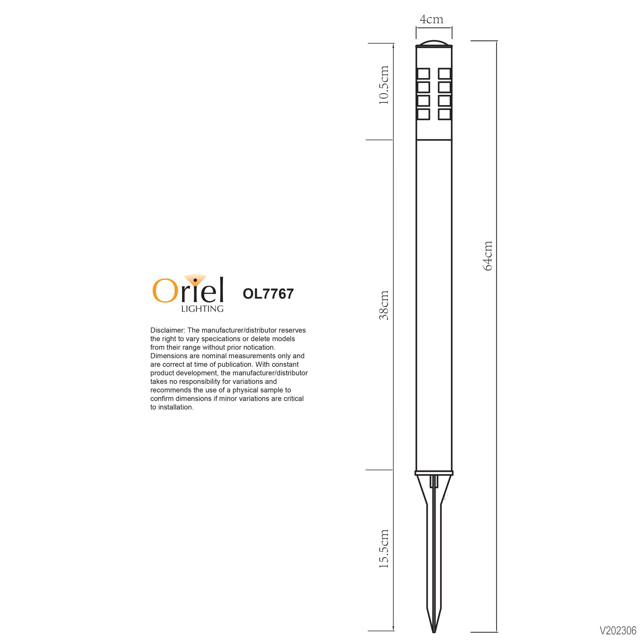 LANCE 12V - 12V DIY Garden Path Light 67cm