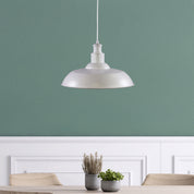 SLATER PENDANT WHITE - White Industrial Vintage Pendant