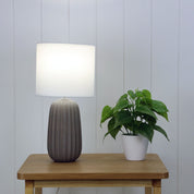 BENJY.20 TAUPE - Taupe Ceramic Table Lamp