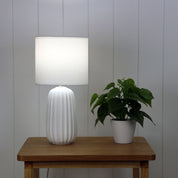BENJY.20 WHITE - White Ceramic Table Lamp