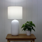 BENJY.25 WHITE - White Ceramic Table Lamp