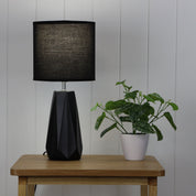 SHELLY BLACK - Black Ceramic Table Lamp