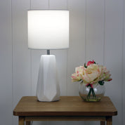 SHELLY WHITE - White Ceramic Table Lamp