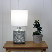 CELIA GREY - Grey Ceramic Table Lamp