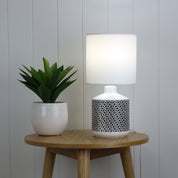 CELIA WHITE - White Ceramic Table Lamp