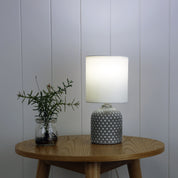 VERA GREY - Grey Ceramic Table Lamp