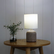 VERA TAUPE - Taupe Ceramic Table Lamp