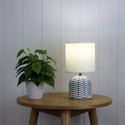 MANDY WHITE - White Ceramic Table Lamp