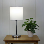 ZOLA TABLE LAMP WHITE - Chrome Base with White Shade