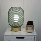 TILDA GREEN - Green Mesh Table Lamp