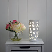 DIANA FLOWER - Diana ceramic lamp with flower pattern.