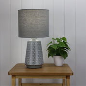 MOANA GREY - Ceramic Table Lamp with Shade Grey