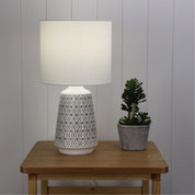 MOANA WHITE - Ceramic Table Lamp with Shade White