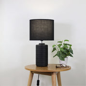 JENNY BLACK - Black Ceramic Table Lamp