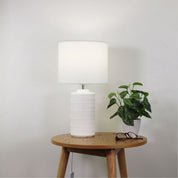 JENNY WHITE - White Ceramic Table Lamp