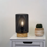 LENNY BLACK - Mesh Bedside Lamp in Black
