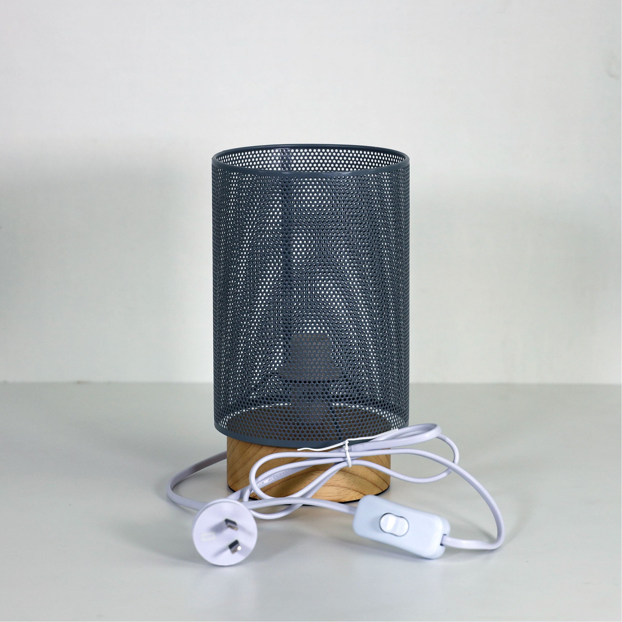 LENNY GREY - Mesh Bedside Lamp in Grey