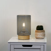 LENNY GREY - Mesh Bedside Lamp in Grey