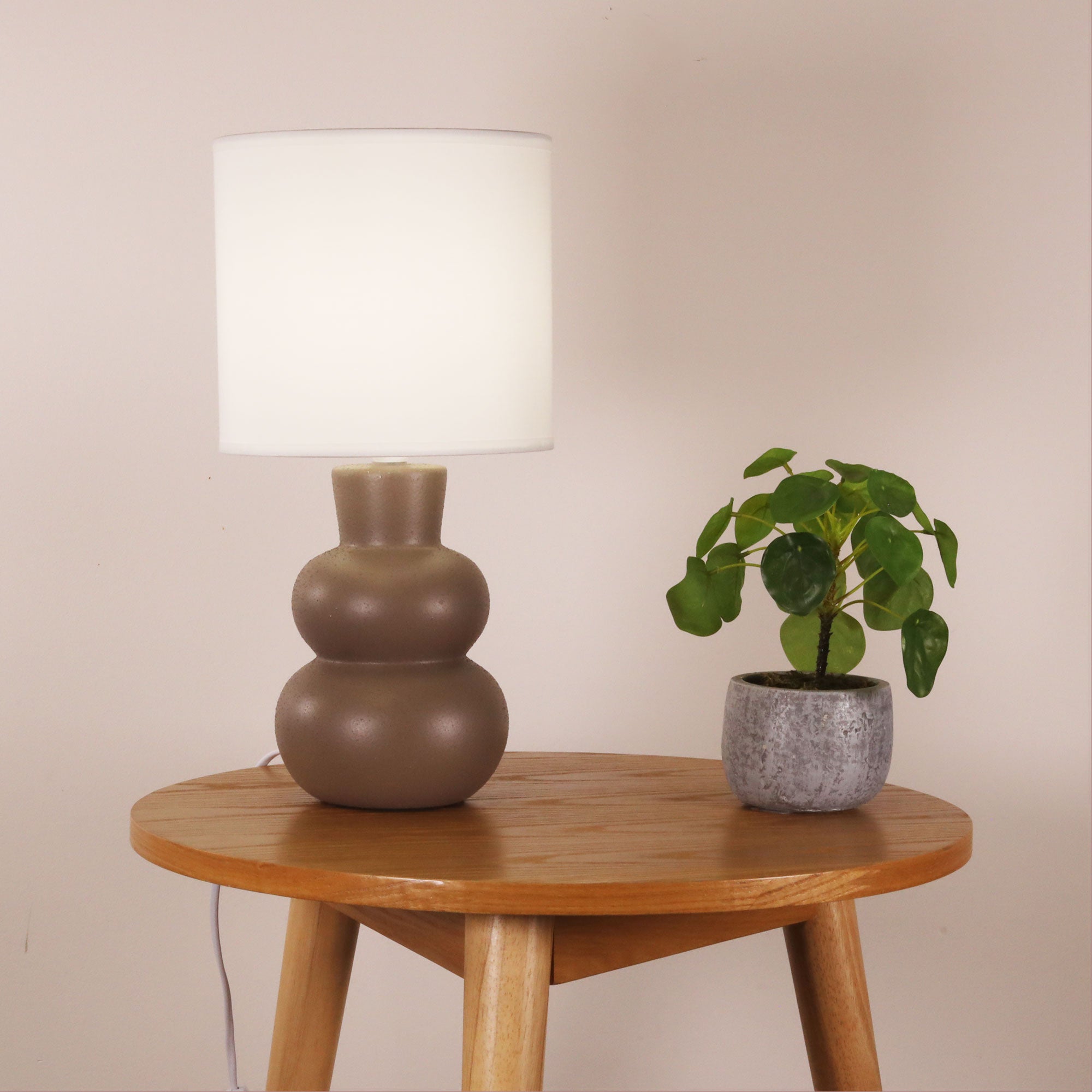 HOLLA TAUPE - Taupe Ceramic Table Lamp
