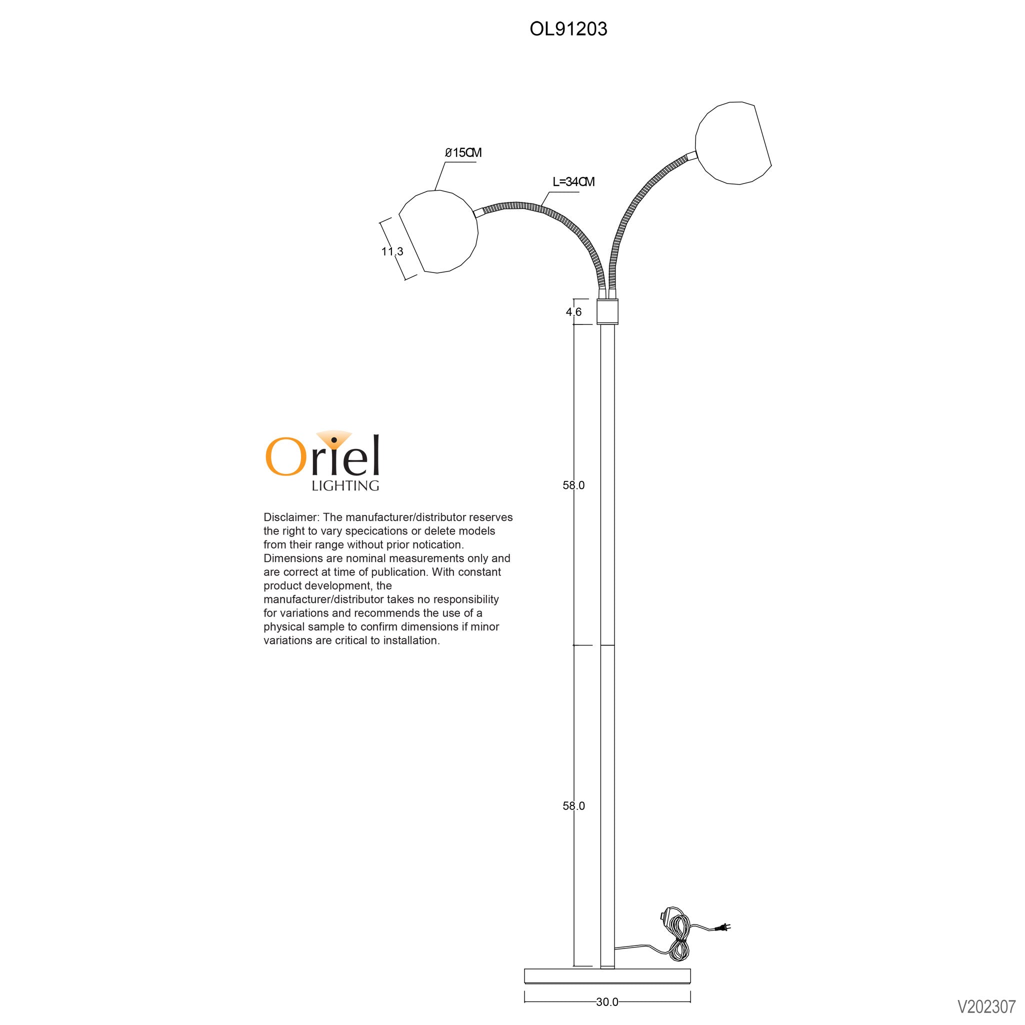 BOBO BRONZE - Twin Flexi Lamp in French Bronze Finish