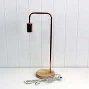 LANE COPPER - Scandi Table Lamp Copper with Timber