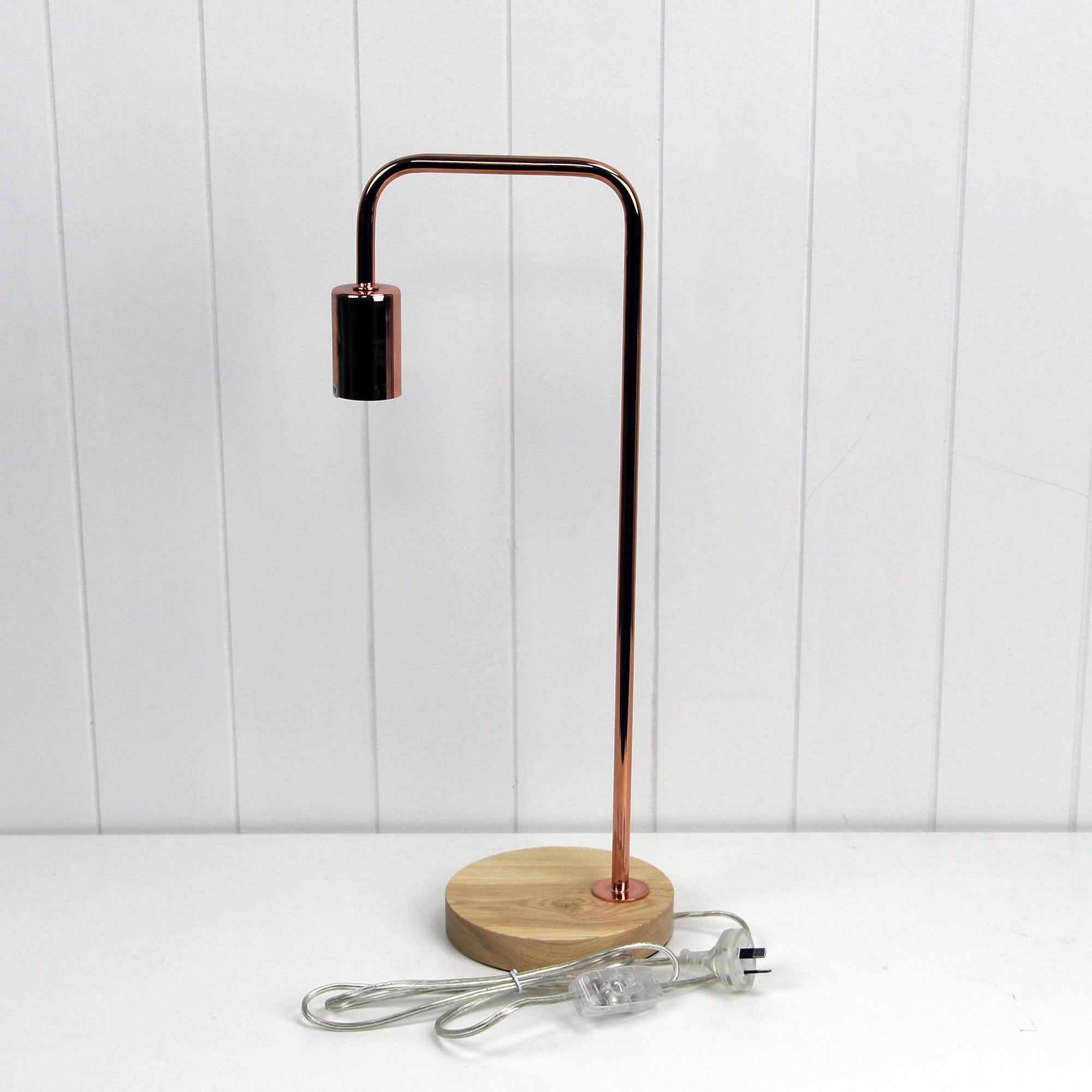 LANE COPPER - Scandi Table Lamp Copper with Timber