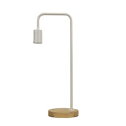 LANE WHITE - Scandi Table Lamp White with Timber