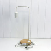 LANE WHITE - Scandi Table Lamp White with Timber