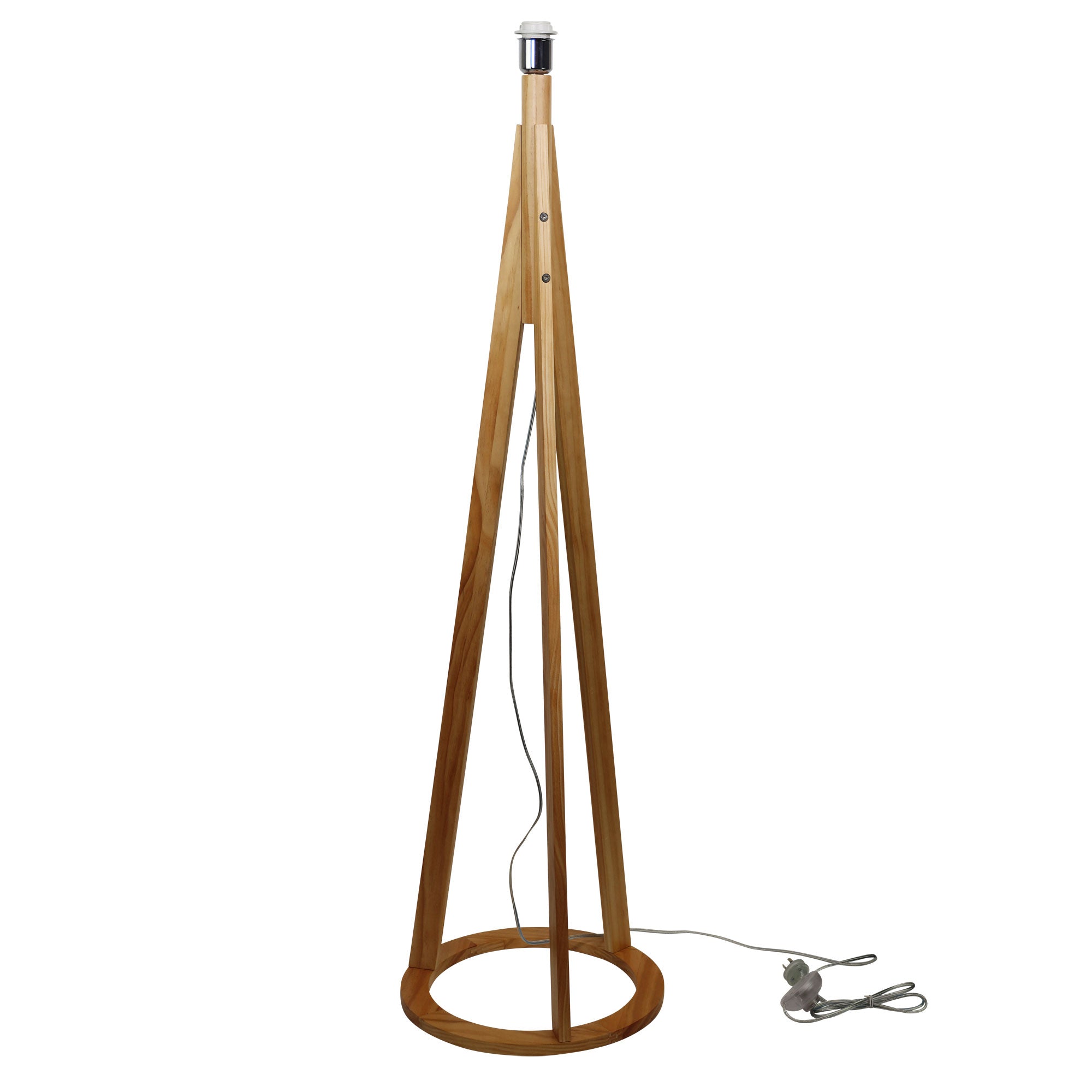 STABB FLOOR LAMP - Natural Timber base only E27