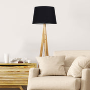 STABB FLOOR LAMP - Natural Timber base only E27