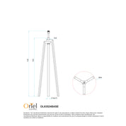 LUND FLOOR LAMP BASE ONLY - Scandi Timber Tripod Lamp Base