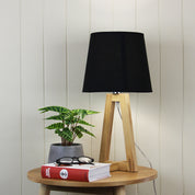 EDRA TABLE LAMP Black - Scandi Table Lamp with Black Cotton Shade