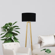 EDRA FLOOR LAMP Black - Scandi Floor Lamp with Black Cotton Shade