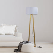 EDRA FLOOR LAMP White - Scandi Floor Lamp with White Cotton Shade