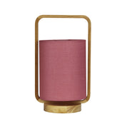 LUCIA PINK - Natural Timber and Pink Cotton Lamp