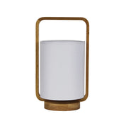 LUCIA WHITE - Natural Timber and White Cotton Lamp