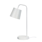 HENK White - Metal Desk Lamp with USB Socket