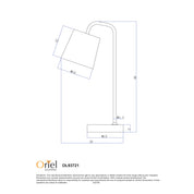 HENK White - Metal Desk Lamp with USB Socket