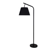 PADSTOW - Black Metal Floor Lamp with Black Cotton Shade