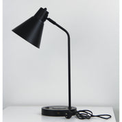 TARGA BLACK - Black Desk Lamp with USB and wireless charging